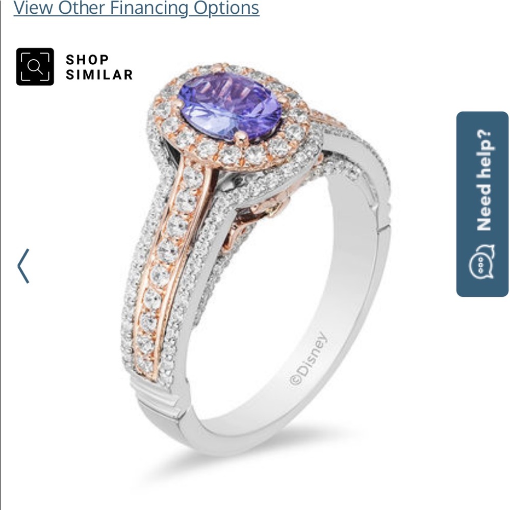 Enchanted Disney Tanzanite Ariel Ring Size 7